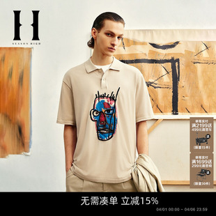 翻海鸥领T恤POLO衫 春季 HIGHBSQ联名款 士刺绣 半袖 男装 短袖 SEASON