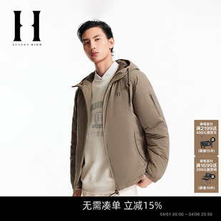 羽绒服常规版 SEASON HIGH男装 春季 外套 型抽绳连帽字母刺绣百搭款