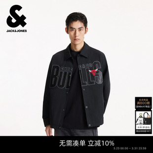 公牛队休闲夹克外套225321010潮流 春季 杰克琼斯男装 士生NBA联名款