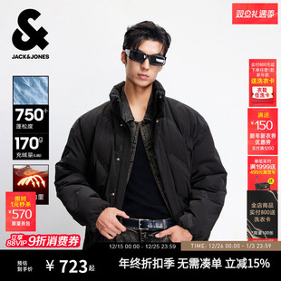 立领发热内里短款 杰克琼斯男装 羽绒服泡芙纯色百搭款 新款 外套 冬季