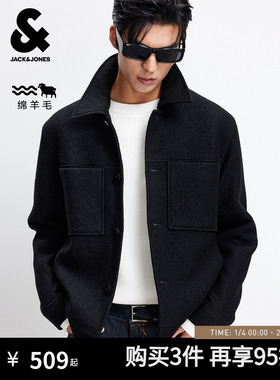 【肌理羽绒服】杰克琼斯男装冬季衬衫式羽绒服男夹克外套短款轻薄