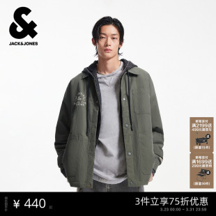 男生春季 杰克琼斯男装 宽松外套潮流保暖棉服225409045 商场爆款