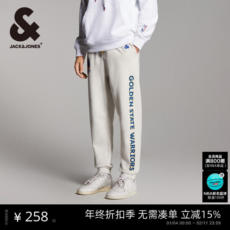杰克琼斯秋新款NBA联名勇士队篮球子母胶印束脚休闲裤男男装裤子,男装,休闲裤,淘宝优惠券,粉丝福利购,淘宝优惠卷