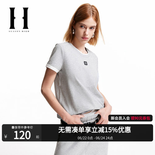 SEASONHIGH短袖休闲常规刺绣