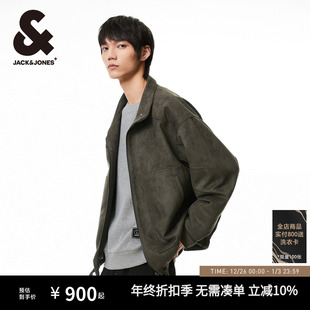 潮流百搭舒适简约纯色翻领宽松棉服外套上衣男装 杰克琼斯冬季 新款