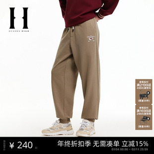 SEASON HIGH男装NFL联名酋长队冬季新款抽绳加绒内里宽松休闲裤