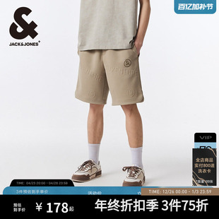 子男装 杰克琼斯运动短裤 肌理提花宽松休闲五分裤 2025新款 男秋季