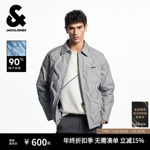 直筒尖领经典 羽绒服按扣门襟长袖 舒适上衣 士秋冬新款 杰克琼斯男装