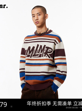 MLMR男装新款新胶囊系列条纹撞色个性毛衣圆领针织衫情侣同款秋冬