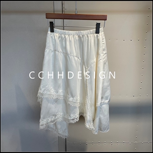 欧洲站女装2026春季新款浪漫蕾丝风不规则半身裙高腰显瘦A字裙