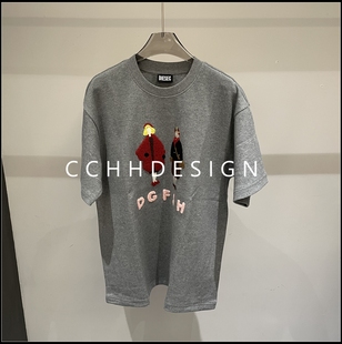 2025冬季 显瘦高级感短袖 新款 洋气拼接修身 T恤 圆领时尚 欧洲站女装