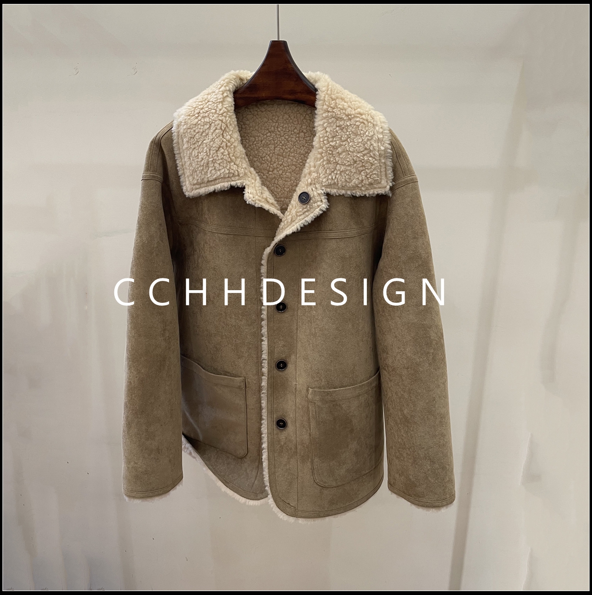 欧洲站女装2025冬季新款洋气翻领双面穿设计百搭宽松短款长袖外套