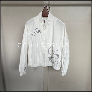 花朵刺绣立领短外套女防晒夹克宽松廓形 新款 欧洲站女装 2026春季