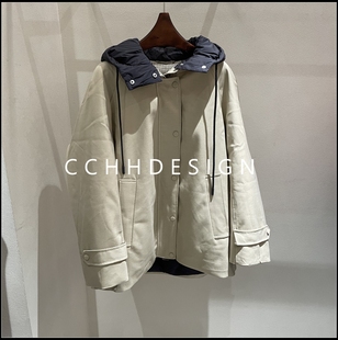 2025冬季 百搭长袖 新款 时尚 外套 洋气减龄设计感连帽时尚 欧洲站女装