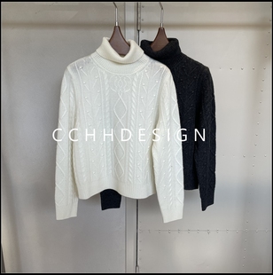 2025冬季 针织衫 新款 高领休闲减龄小众百搭长袖 洋气时尚 欧洲站女装