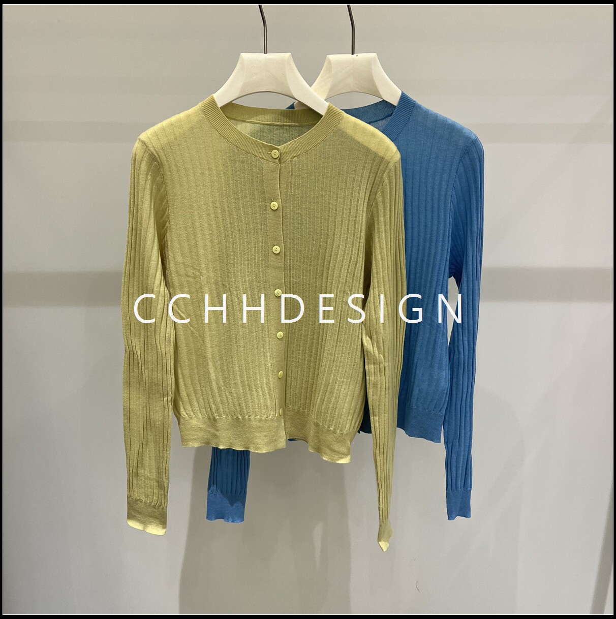 欧洲站女装2026春季新款时尚百搭圆领针织开衫糖果色轻透春日感