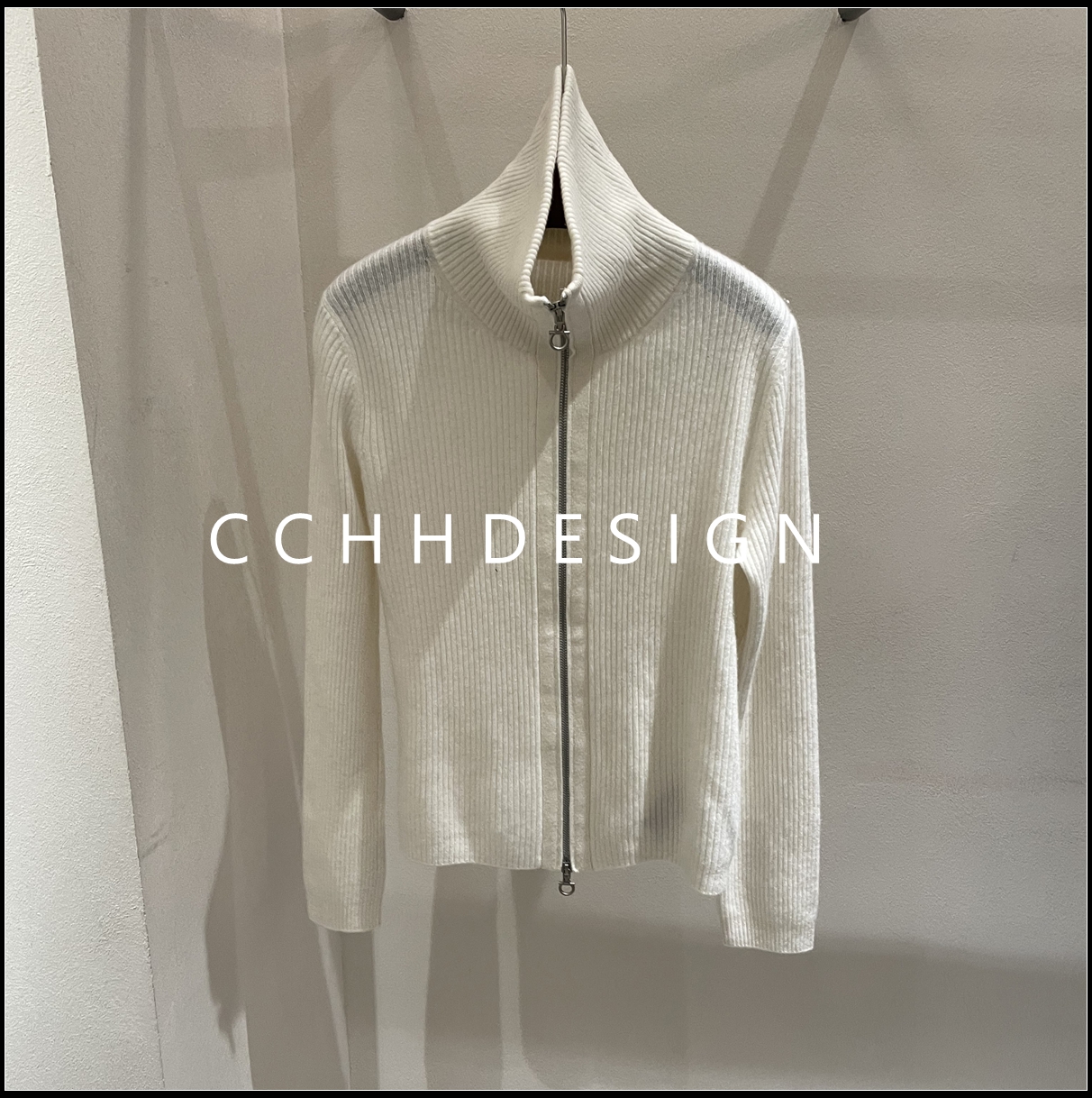 欧洲站女装2025冬季新款小香风简约时尚山羊绒双拉链长袖针织毛衣