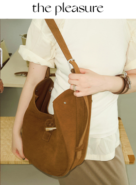 the pleasure新款麦穗流浪包编织老钱风松弛大容量牛皮单肩斜挎包