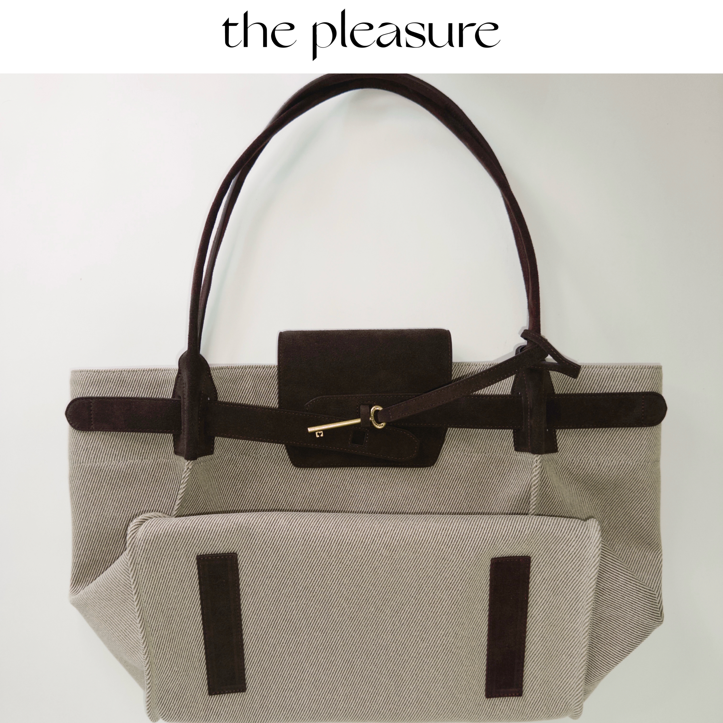 thepleasure新品钥匙托特35大容量单肩老钱风牛皮