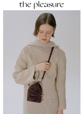 thepleasure柔软之形新品复古手拎链条斜挎包歪头口金包