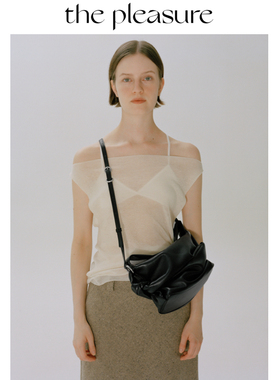 thepleasure【明星同款】原创柔软舒芙蕾包大容量褶皱单肩斜挎包