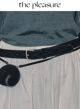 thepleasure新款种子零钱包黑色反绒牛皮耳机包mini包