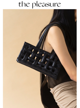 thepleasure原创设计外带系列牛皮编织包腋下包饼干包时髦小众女