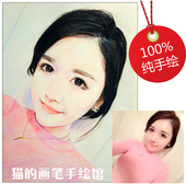 素描肖像画纯手绘人物人像画像定制真人照片代画头像订制画彩铅画