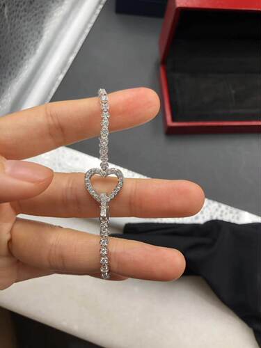 定制钻石手链18k金 满钻钻石手链 私人高端定制珠宝首饰 专柜正品