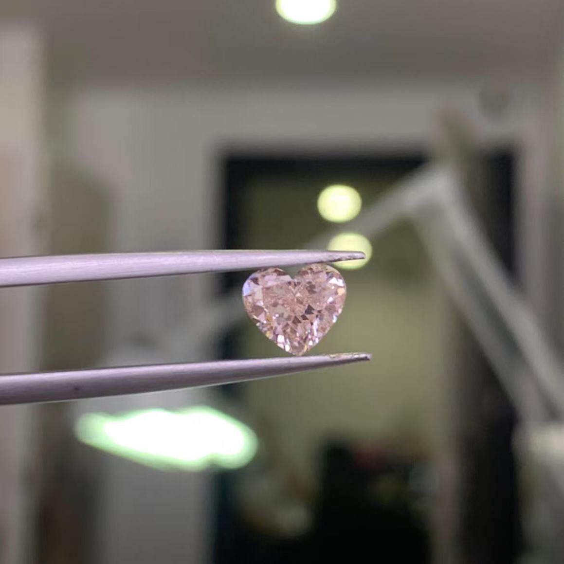 IGI培育钻人造钻石定制1.02克拉心形粉钻  情人节特价 可定制吊坠