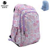 女轻便背包韩版 威豹 迪威丽休闲双肩包时尚 花色初高中书包防水潮