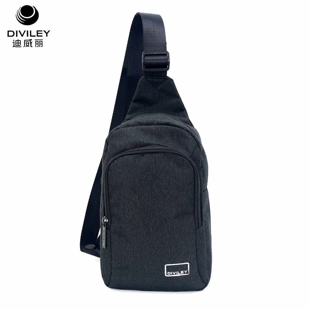 威豹-迪威丽休闲胸包男运动单肩斜挎小背包旅游女潮流帆布胸前包