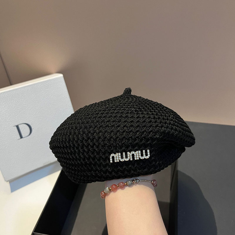 右骋贝雷帽出行优雅女夏季水钻