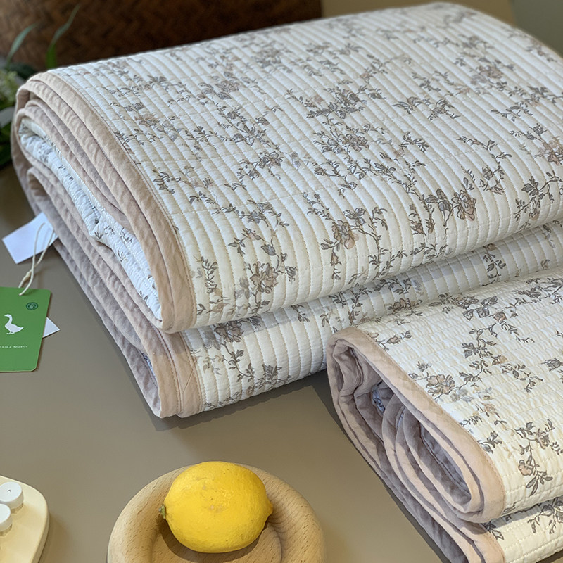 韩国大鹅里外全棉舒适床盖三件套榻榻米加厚纯棉床单防滑毯子床垫