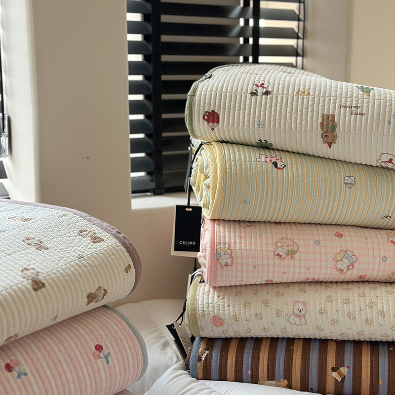 新款AB双面全棉床盖三件套