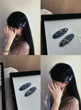 Girl to Queen格纹星星发夹甜美可爱侧边刘海夹发饰女