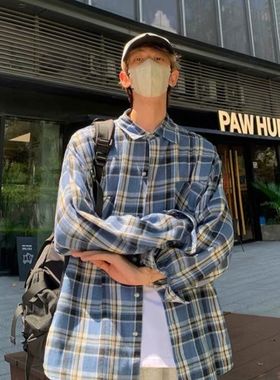 2025春款C301刺绣格子衬衫蓝色原版棉布质量M2XLP25