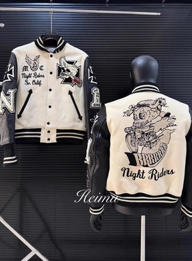 黑木出品东洋骷髅骑士棒球服Cleanfit风格修身立领vibe短款外套男