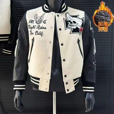 原创骷髅骑士棒球服Cleanfit风格修身vibe短宽情侣外套