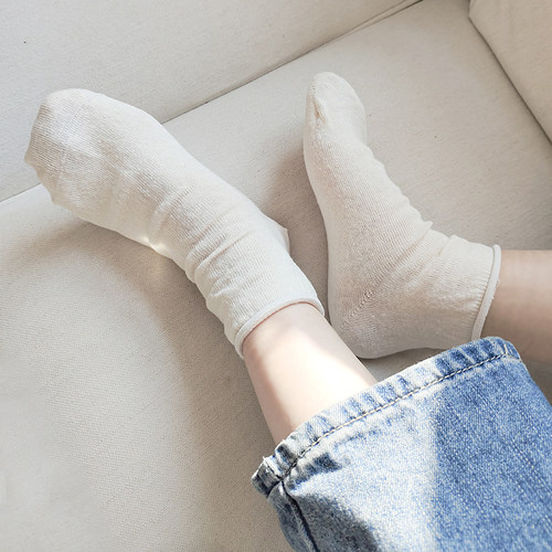 外单加肥加大卷边纯色抑菌男袜