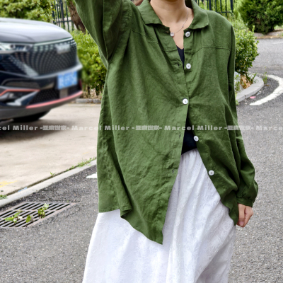 亚麻女士OVERSIZE宽松上衣