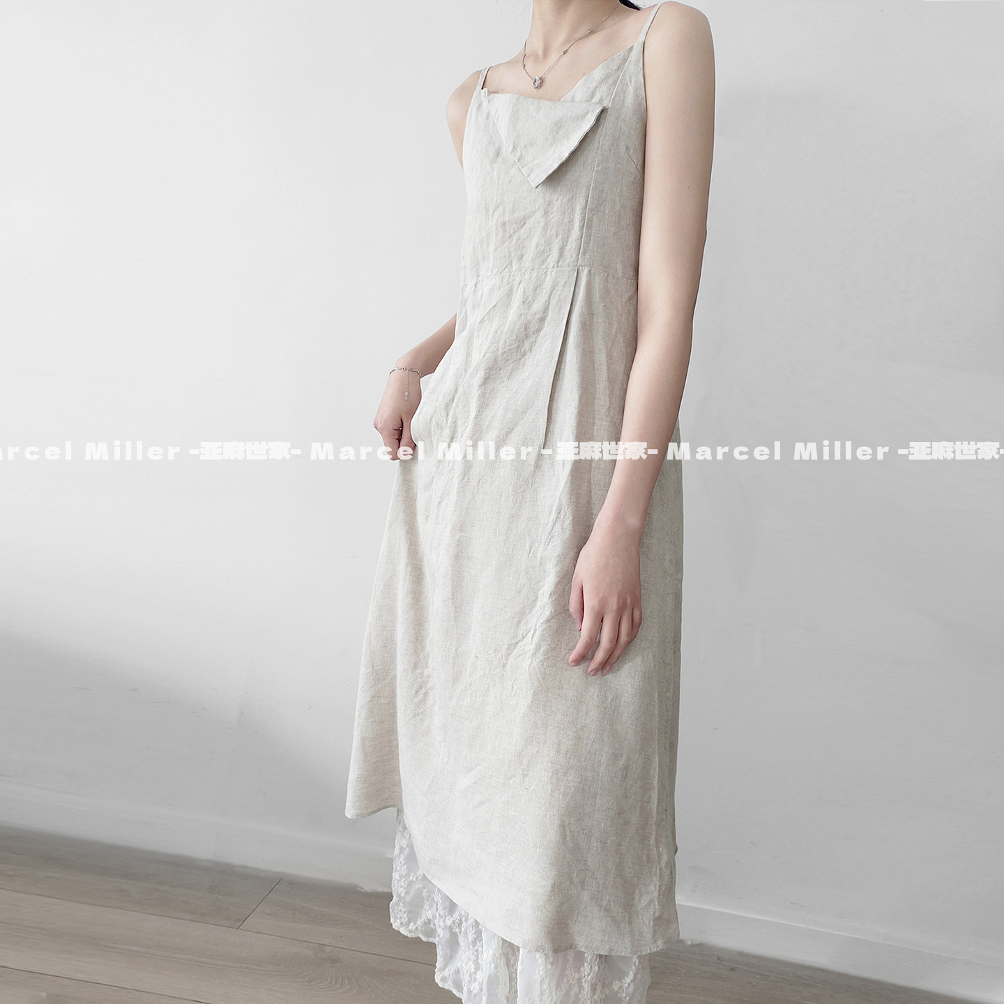 夏季基础款汉麻吊带裙连衣裙