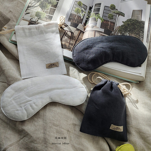 幸福感法国麻全眼罩收纳袋套装