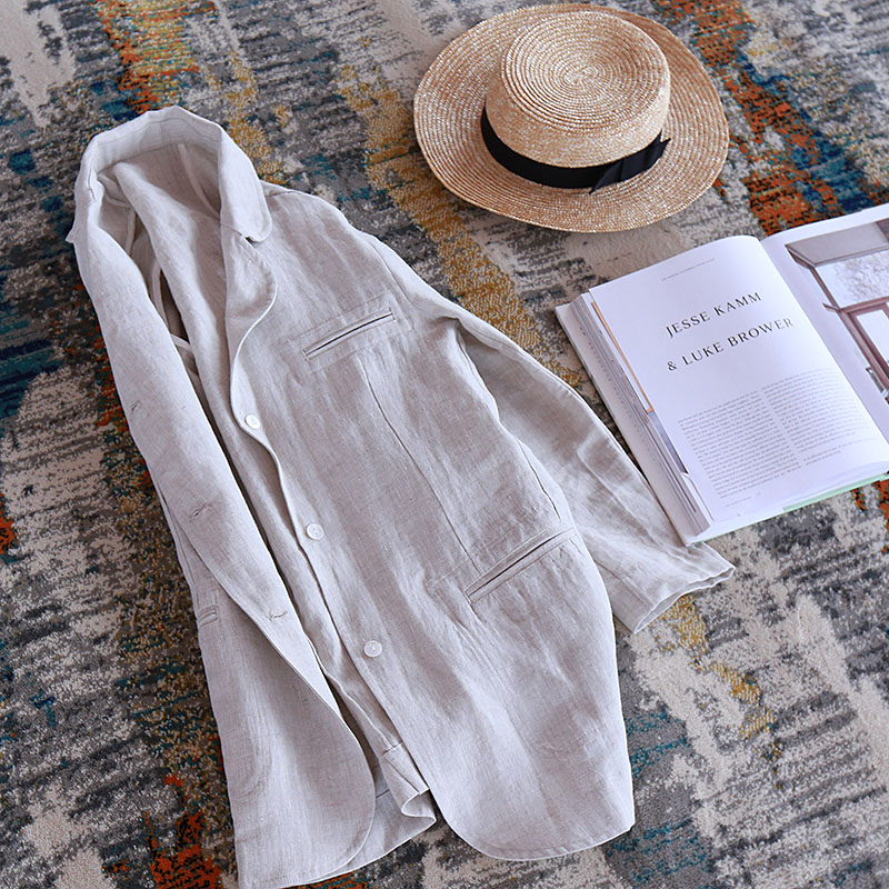 高品位设计纯麻外套 经典百搭不呆板 宽松休闲款汉麻女西装在类目 女装/女士精品, 西装中 - 来自Buy2taobao.com提供专业的淘宝代购服务