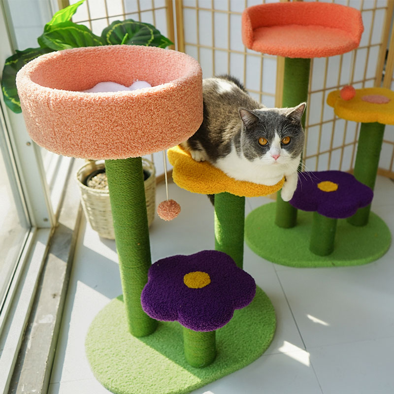花朵猫爬架猫窝猫树一体小型猫跳台抓柱麻绳网红四季通用猫咪用品|ruв категории животное/Животное питание и принадлежностей, кошка/собака игрушка, кошка на раме - от Buy2taobao.com для оказания профессиональной услуги покупки агента Taobao