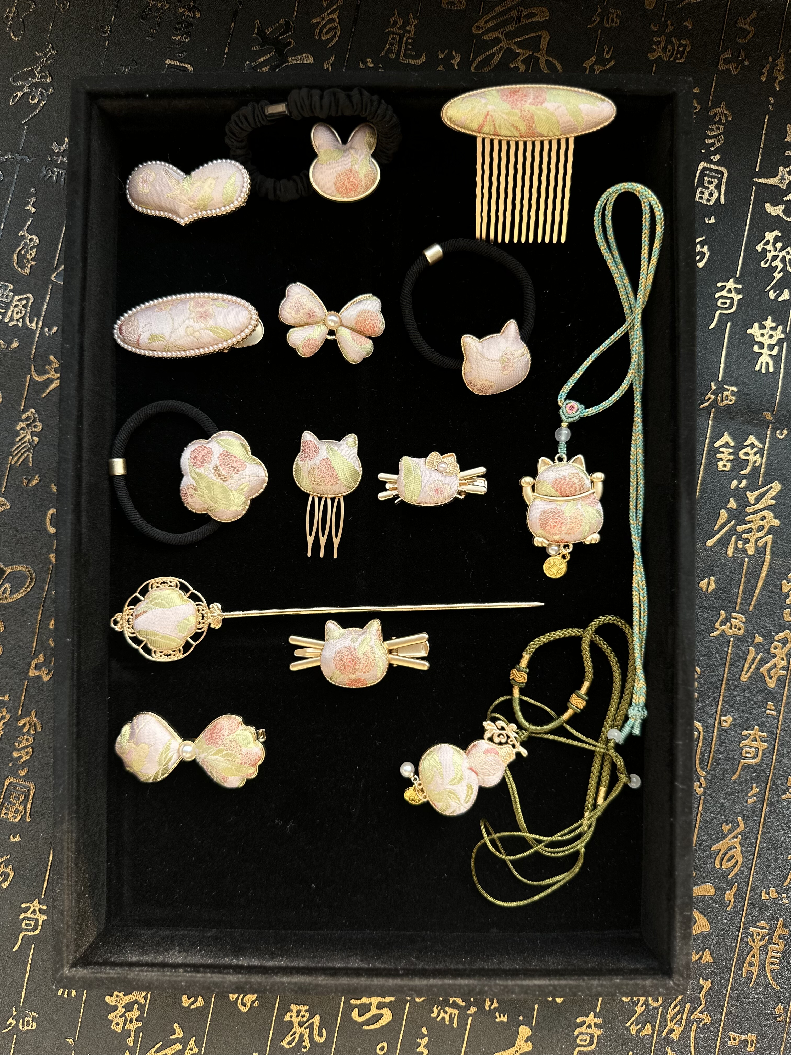 非遗名家宋锦百分桑蚕丝国风发饰古风汉服发夹头饰吊坠压襟配饰