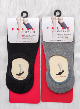 德国FALKE Invisible Sneaker 隐形硅胶防滑乐福鞋棉袜船袜47577