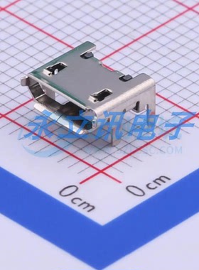 U254-051N-4BH806 USB 2.0连接器 Micro-B母座 卧贴/5P 卷边 有柱