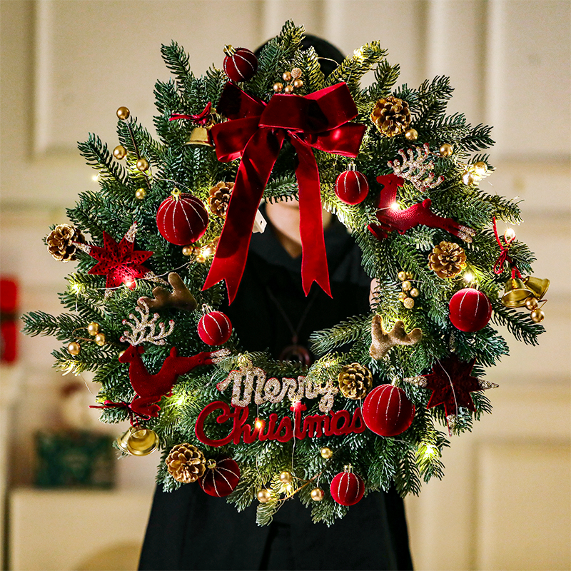 2026圣诞节装饰品麋鹿花环挂件