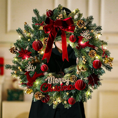 2026圣诞节装饰品麋鹿花环挂件